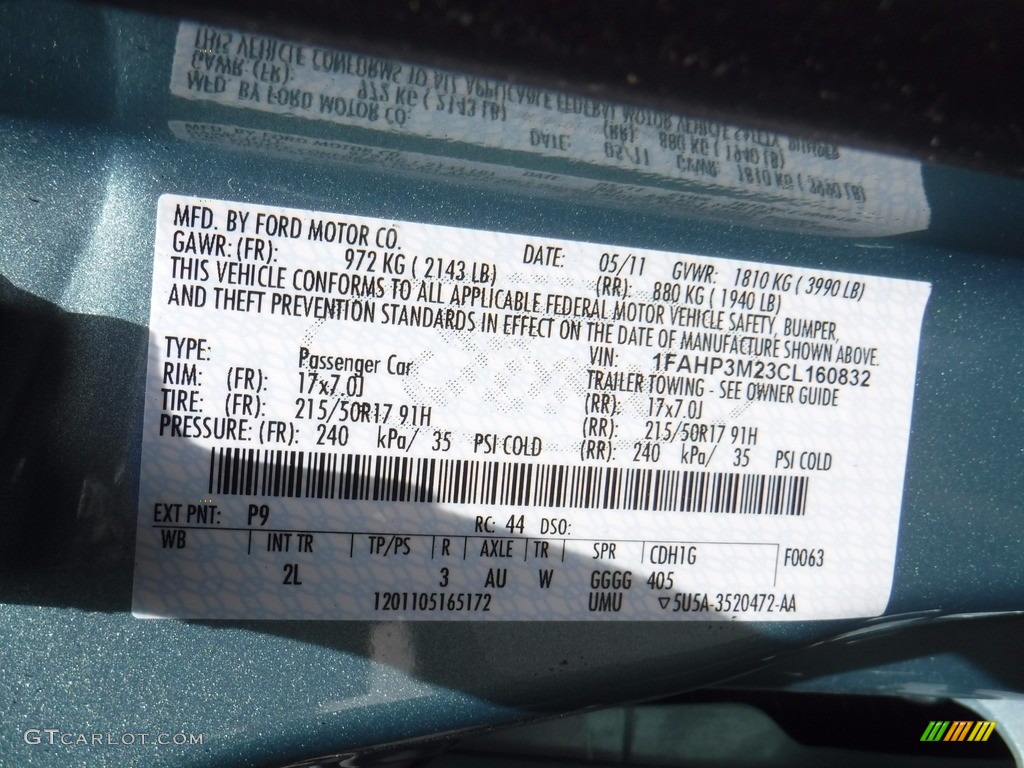 2012 Focus SEL 5-Door - Frosted Glass Metallic / Stone photo #29