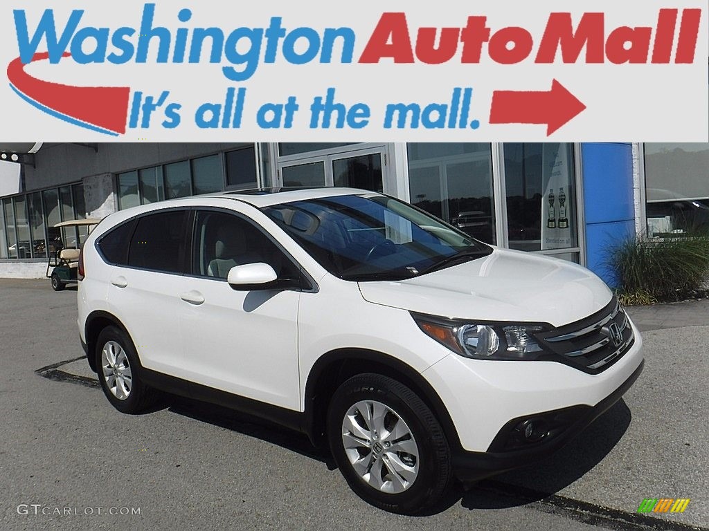 2013 CR-V EX AWD - White Diamond Pearl / Gray photo #1