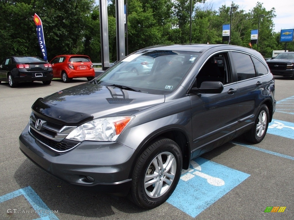 2010 CR-V EX AWD - Polished Metal Metallic / Black photo #6