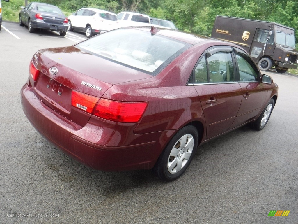 2010 Sonata GLS - Dark Cherry Red / Camel photo #9