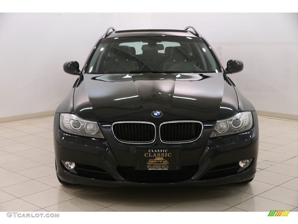 2009 3 Series 328xi Sport Wagon - Black Sapphire Metallic / Black Dakota Leather photo #2