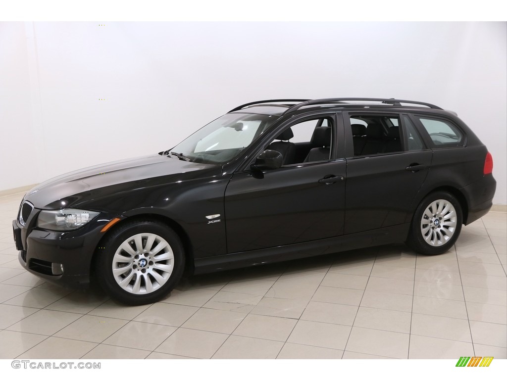 2009 3 Series 328xi Sport Wagon - Black Sapphire Metallic / Black Dakota Leather photo #3