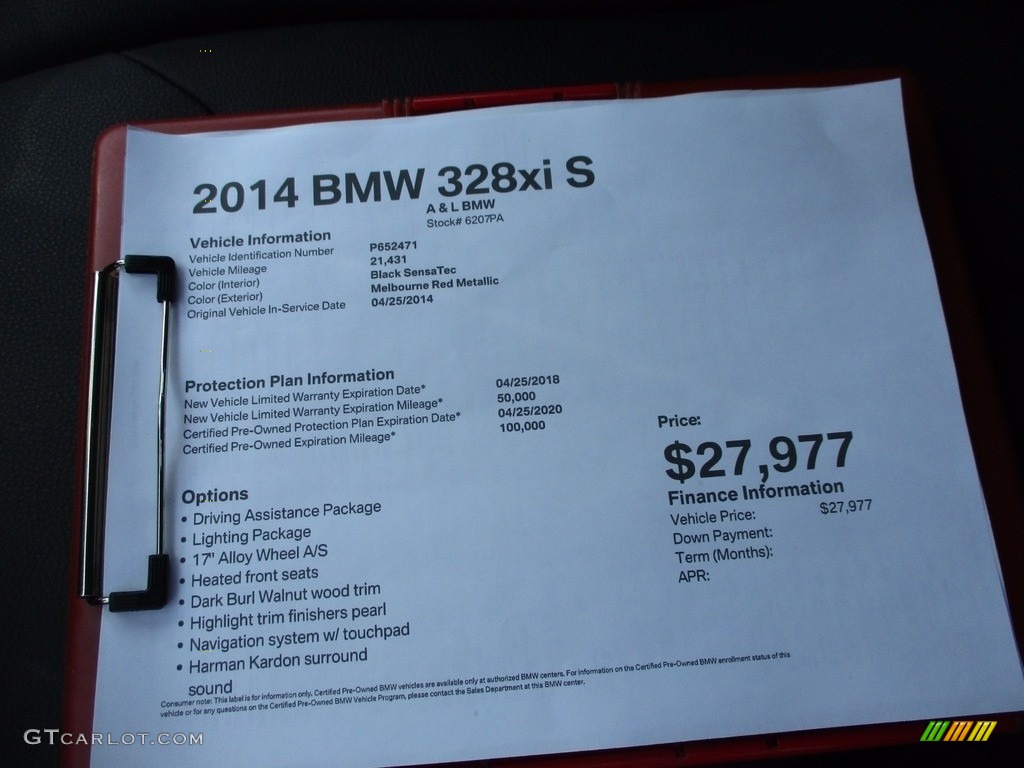 2014 3 Series 328i xDrive Sedan - Melbourne Red Metallic / Black photo #11