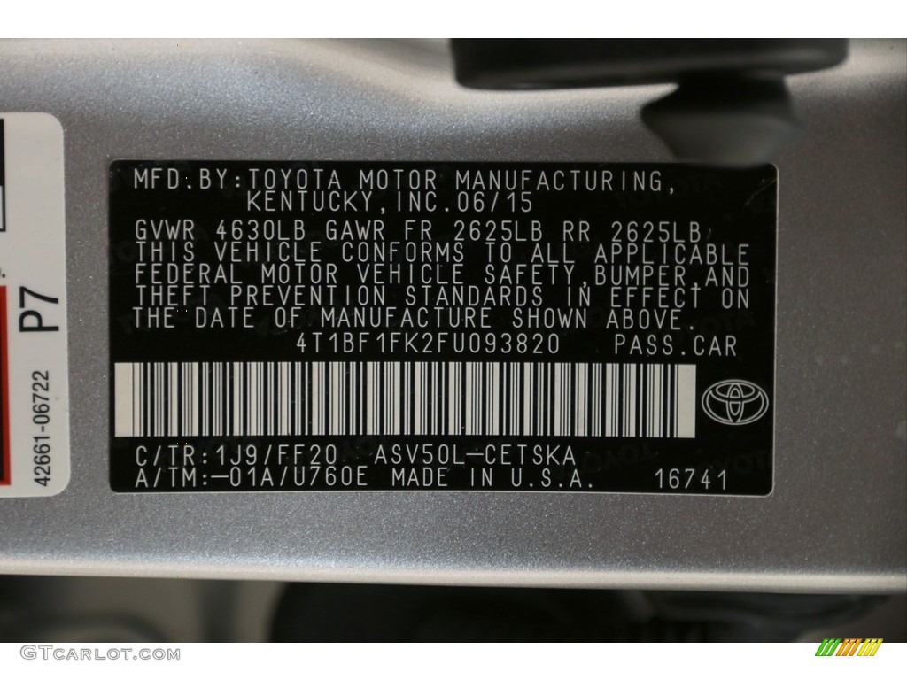 2015 Camry SE - Celestial Silver Metallic / Black photo #18
