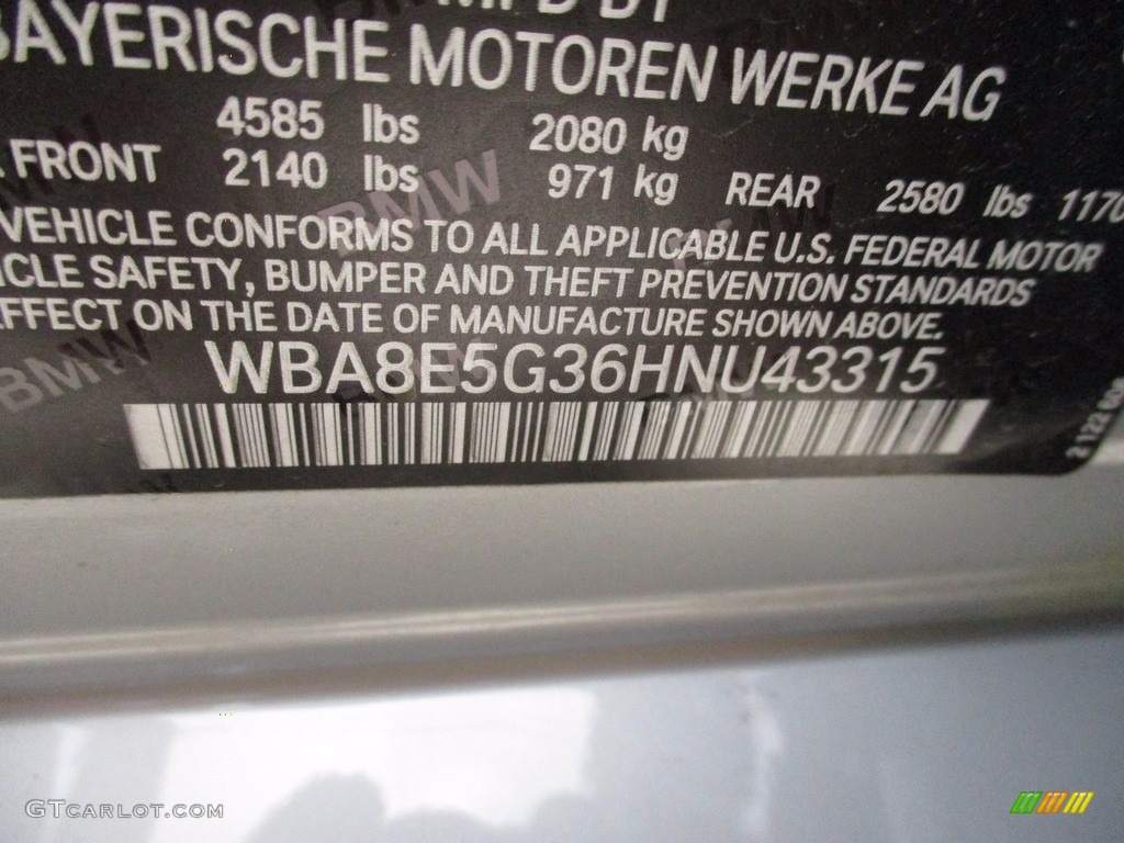 2017 3 Series 320i xDrive Sedan - Glacier Silver Metallic / Black photo #19