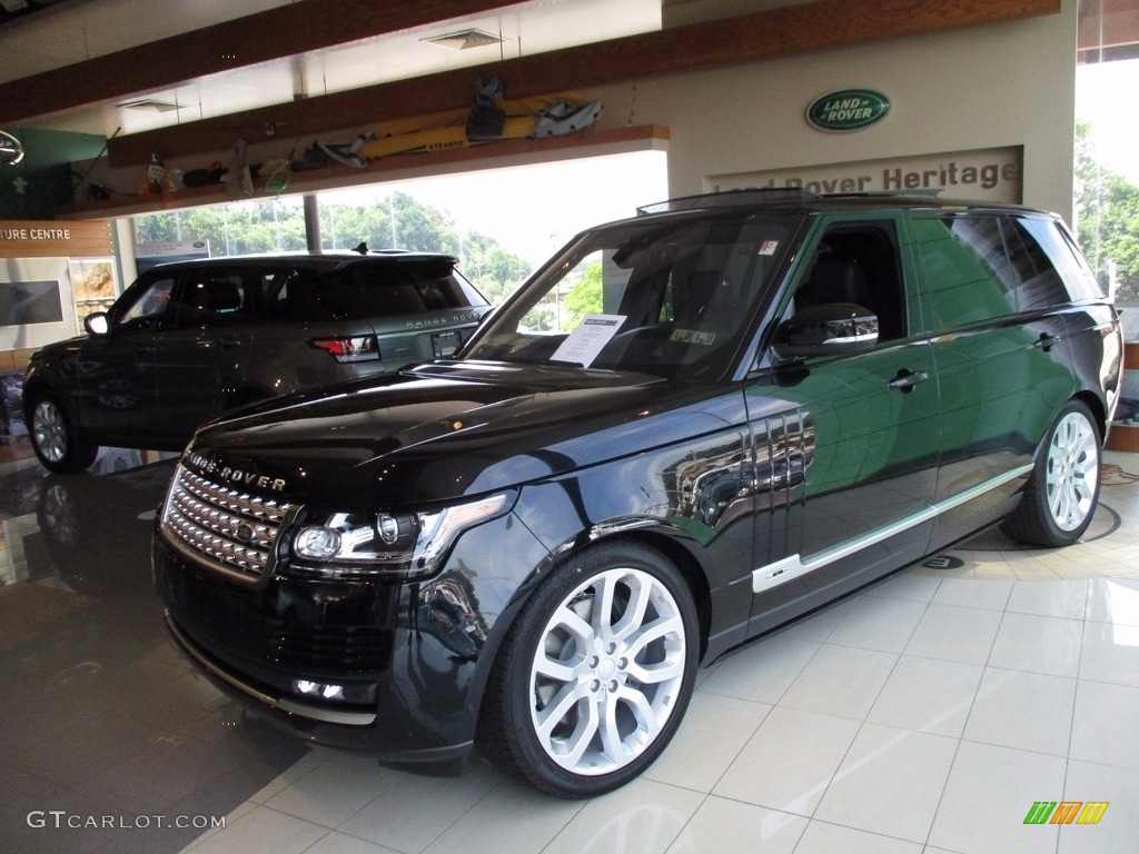 2017 Range Rover Supercharged LWB - Farallon Black Metallic / Ebony/Ebony photo #1