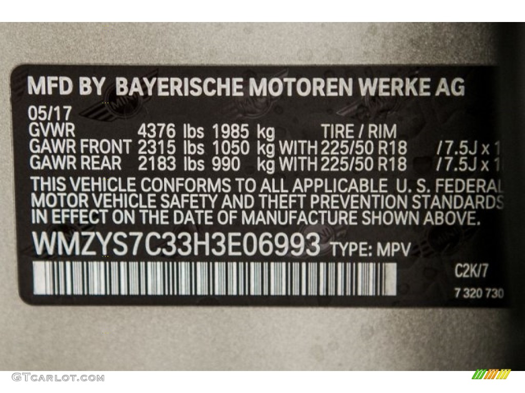 2017 Countryman Color Code C2K for Melting Silver Metallic Photo #121538736