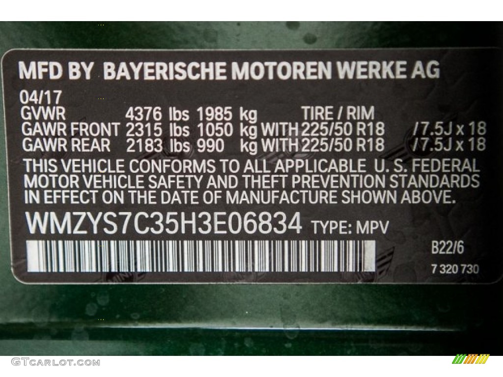 2017 Countryman Cooper - British Racing Green II Metallic / Carbon Black photo #11