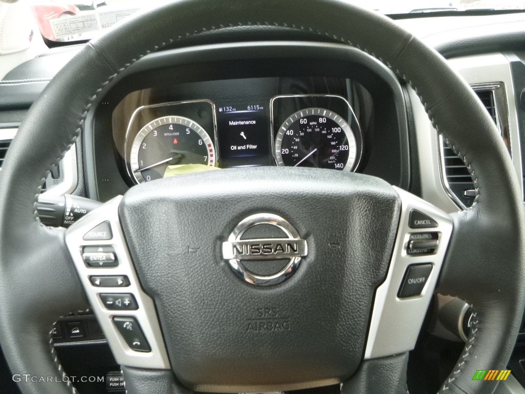 2017 Nissan Titan PRO-4X King Cab 4x4 Black Steering Wheel Photo #121541285