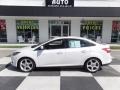 White Platinum 2014 Ford Focus Titanium Sedan