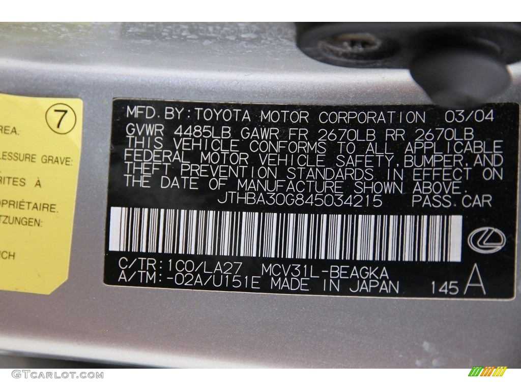 2004 ES 330 - Millennium Silver Metallic / Black photo #29