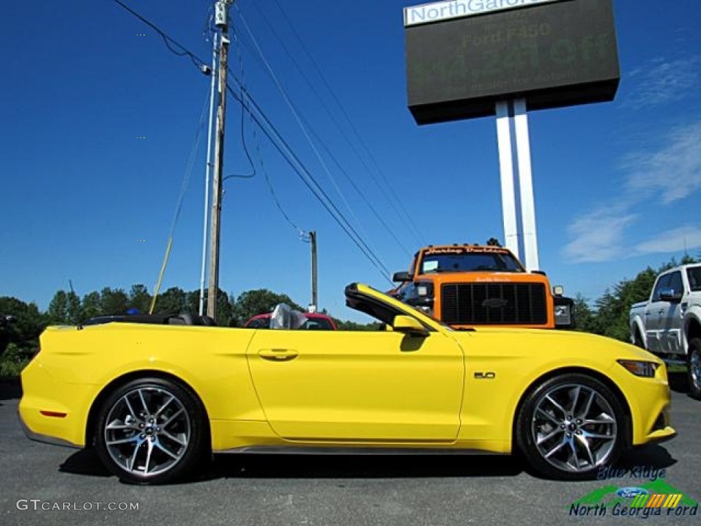 2017 Triple Yellow Ford Mustang Gt Premium Convertible 121245784 Photo