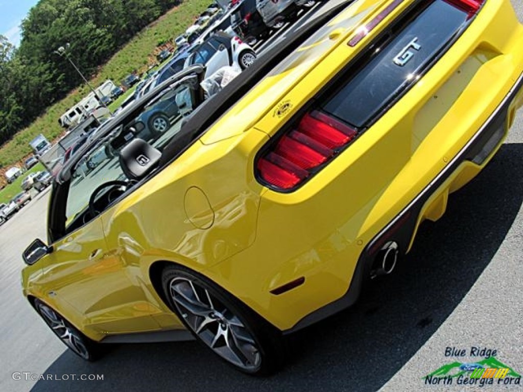 2017 Mustang GT Premium Convertible - Triple Yellow / Ebony photo #35