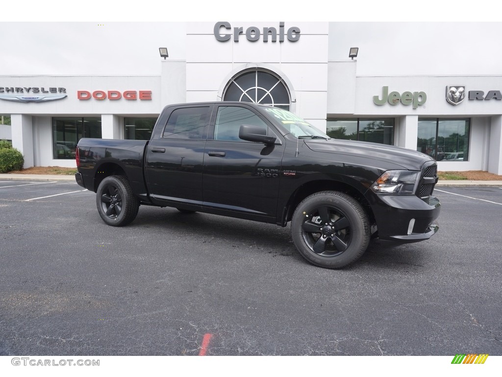 2017 1500 Express Crew Cab 4x4 - Brilliant Black Crystal Pearl / Black/Diesel Gray photo #1