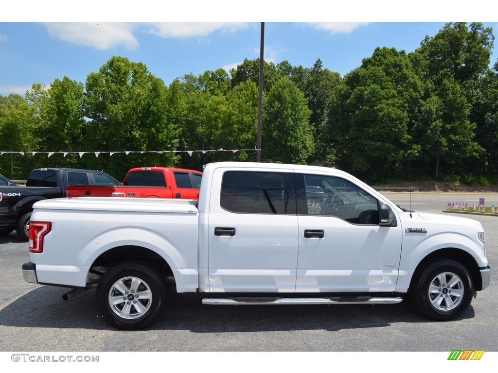 2015 F150 XLT SuperCrew - White Platinum Tricoat / Medium Earth Gray photo #2