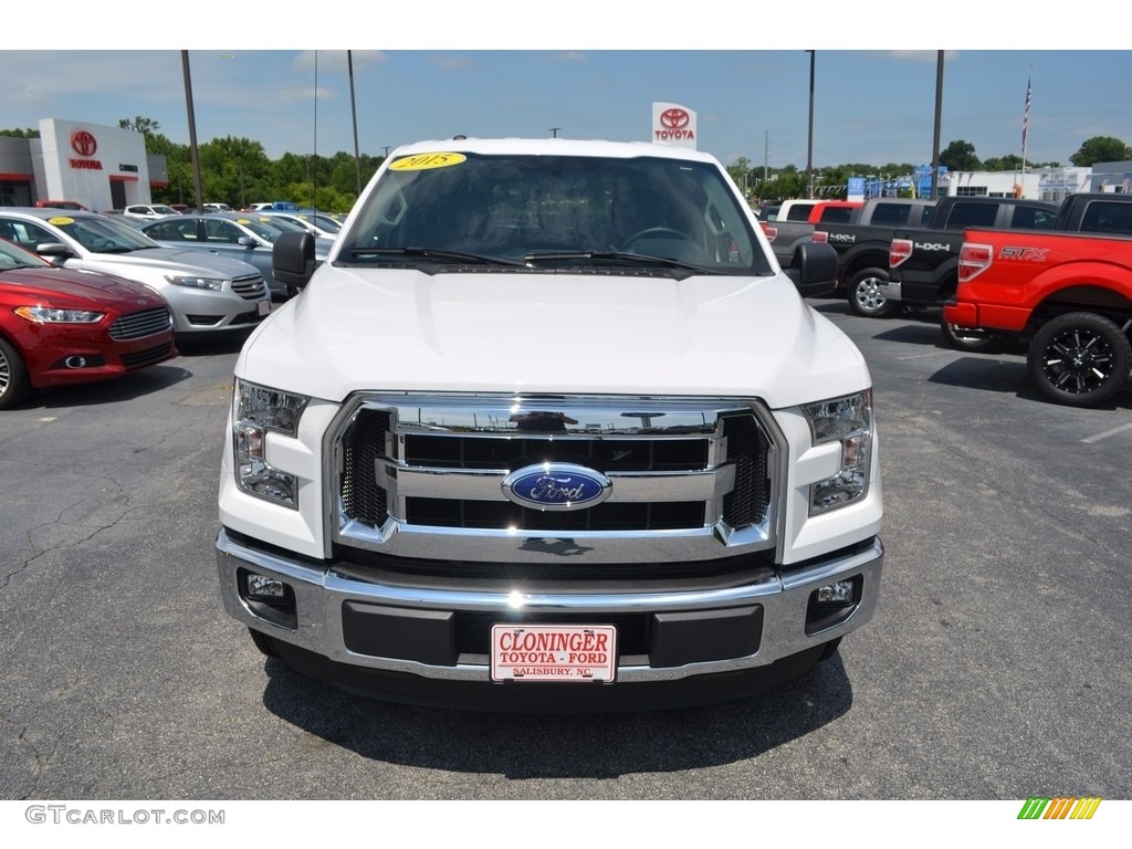 2015 F150 XLT SuperCrew - White Platinum Tricoat / Medium Earth Gray photo #7
