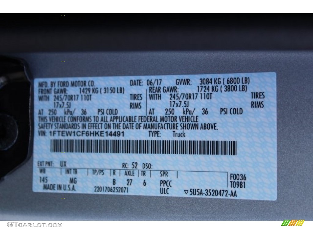 2017 F150 XLT SuperCrew - Ingot Silver / Earth Gray photo #24