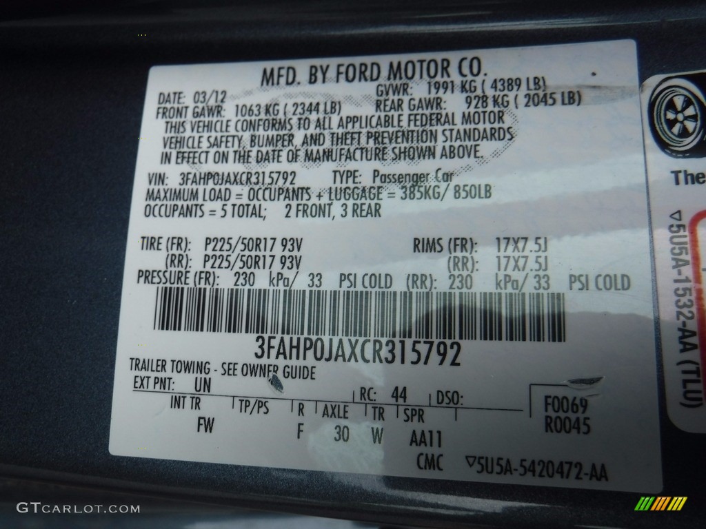 2012 Fusion SEL - Steel Blue Metallic / Charcoal Black photo #29
