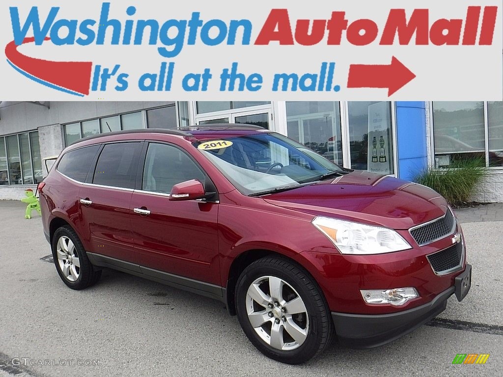 2011 Traverse LT AWD - Red Jewel Metallic / Dark Gray/Light Gray photo #1