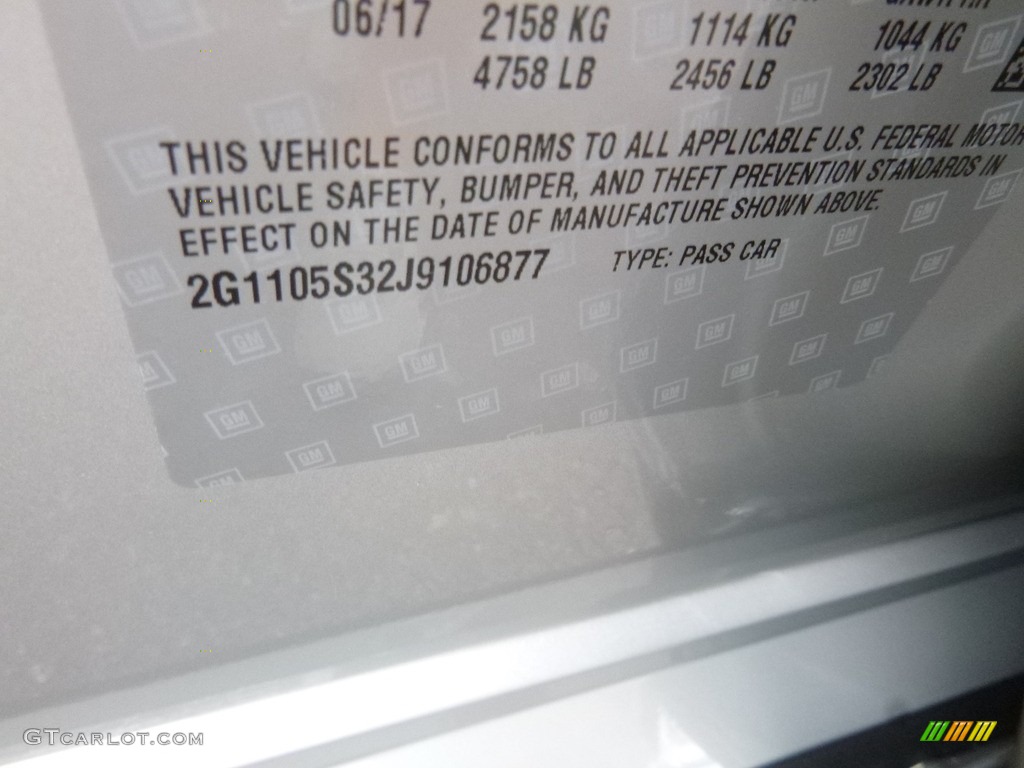2018 Impala LT - Silver Ice Metallic / Jet Black/Dark Titanium photo #16