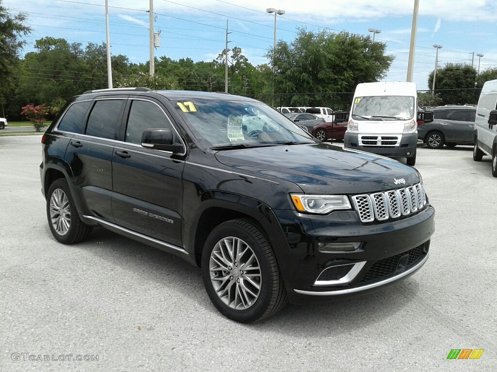 2017 Grand Cherokee Summit 4x4 - Diamond Black Crystal Pearl / Dark Sienna Brown/Black photo #7