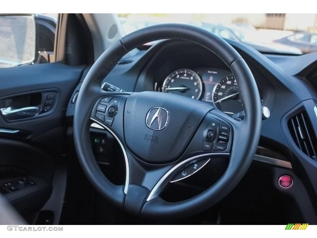 2017 Acura MDX Standard MDX Model Ebony Steering Wheel Photo #121588419