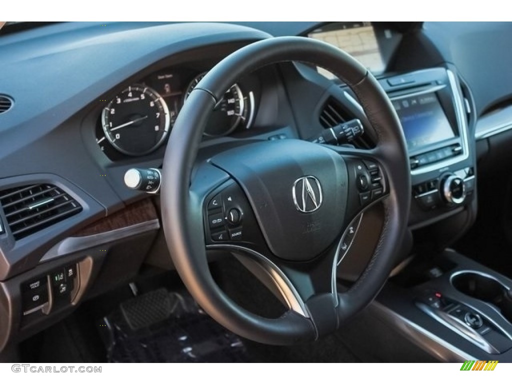 2017 Acura MDX Standard MDX Model Ebony Steering Wheel Photo #121588782