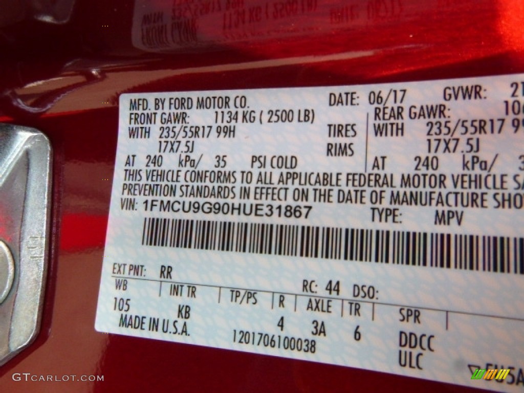 2017 Escape SE 4WD - Ruby Red / Medium Light Stone photo #12