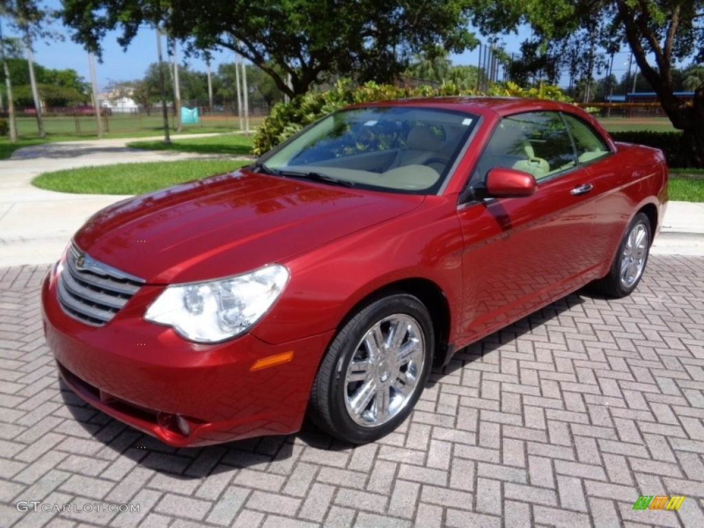 2008 Sebring Limited Convertible - Inferno Red Crystal Pearl / Medium Pebble Beige/Cream photo #27