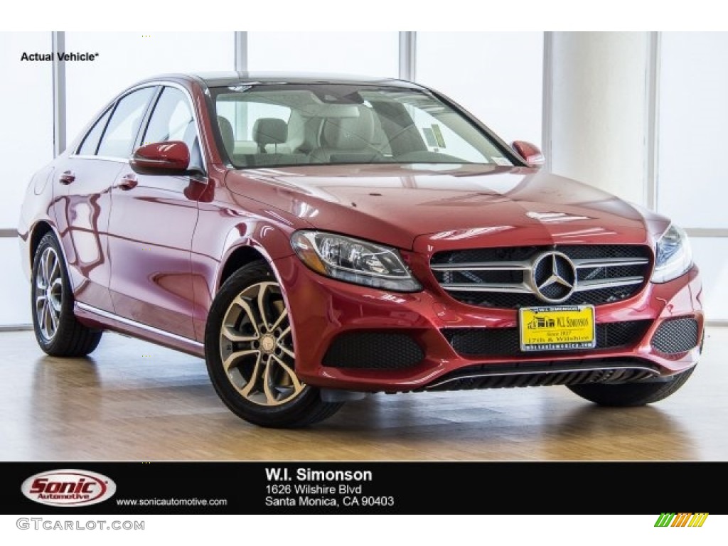 2017 C 300 Sedan - designo Cardinal Red Metallic / Silk Beige/Black photo #1