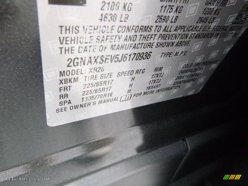 2018 Equinox LT AWD - Nightfall Gray Metallic / Jet Black photo #17