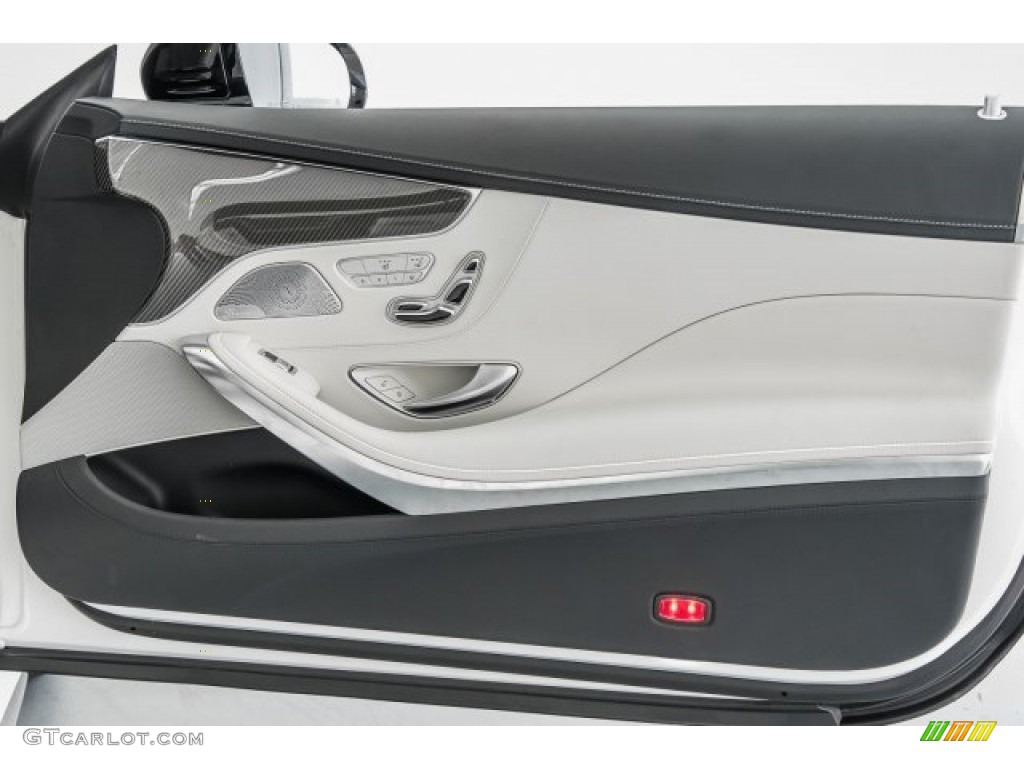 2017 Mercedes-Benz S 63 AMG 4Matic Coupe designo Crystal Grey/Black Door Panel Photo #121601094