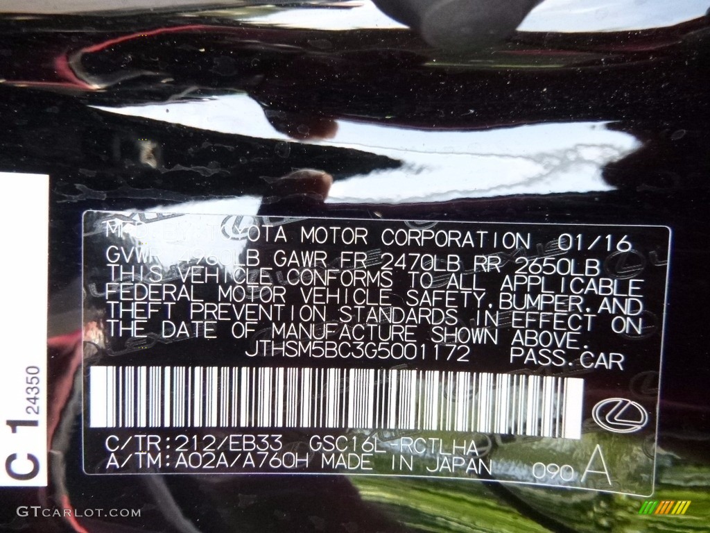 2016 RC Color Code 212 for Obsidian Black Photo #121607374