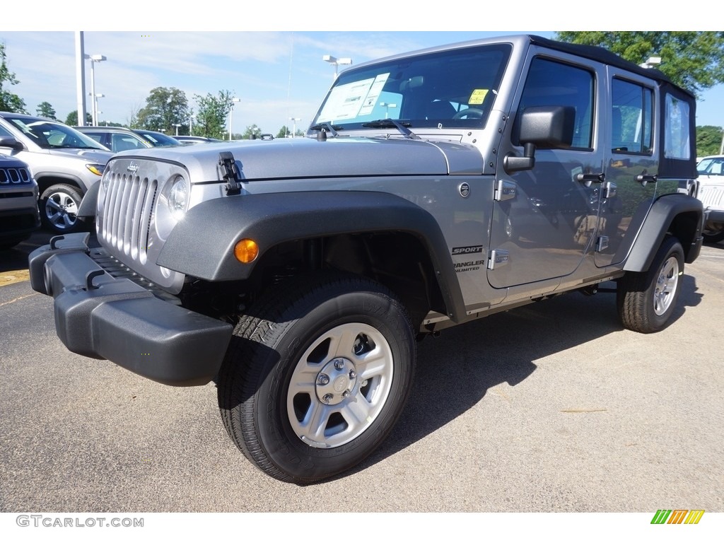 2017 Wrangler Unlimited Sport 4x4 - Billet Silver Metallic / Black photo #1