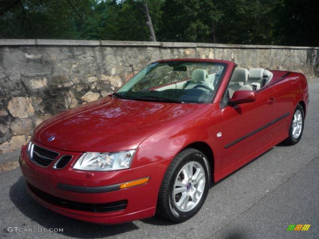 2006 9-3 2.0T Convertible - Chili Red Metallic / Parchment photo #2
