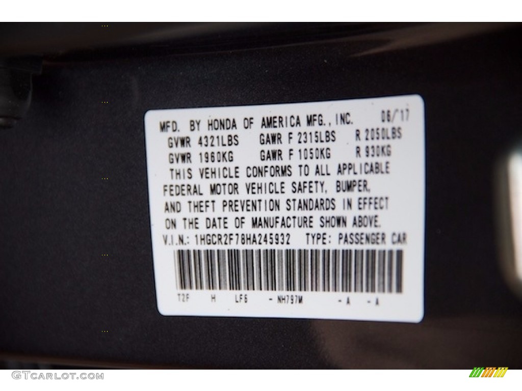 2017 Accord EX Sedan - Modern Steel Metallic / Black photo #17