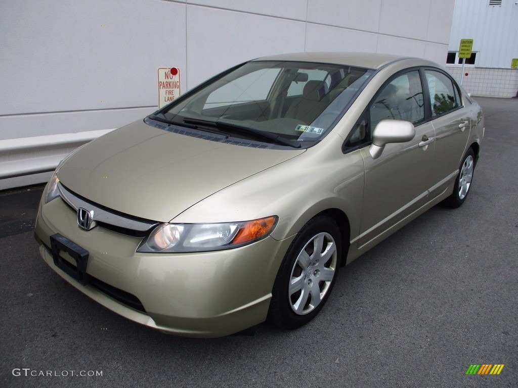 2007 Civic LX Sedan - Borrego Beige Metallic / Ivory photo #9