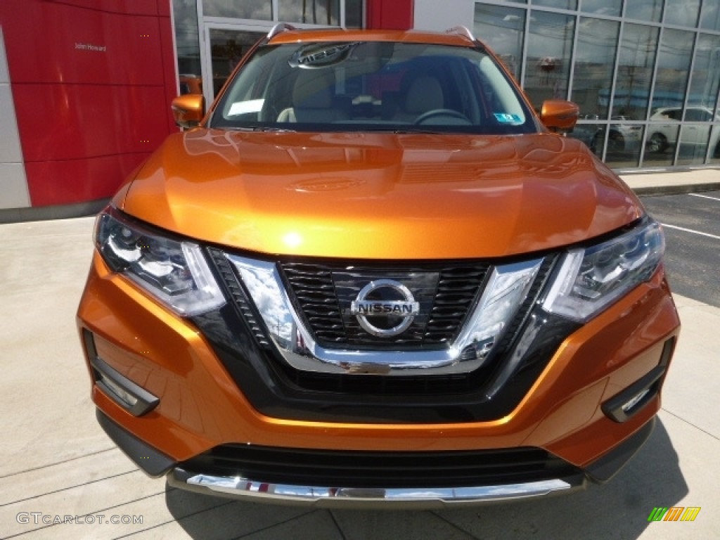 2017 Rogue SL AWD - Monarch Orange / Almond photo #9