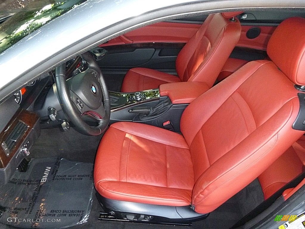 2011 3 Series 328i xDrive Coupe - Space Gray Metallic / Coral Red/Black Dakota Leather photo #12