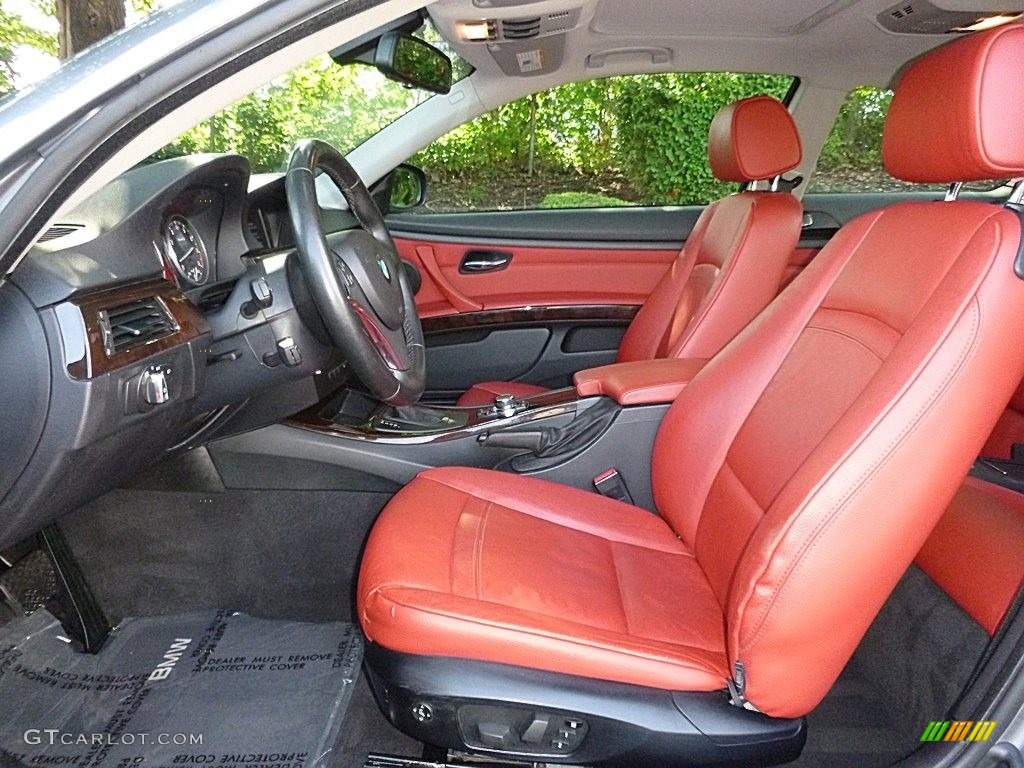 2011 3 Series 328i xDrive Coupe - Space Gray Metallic / Coral Red/Black Dakota Leather photo #13