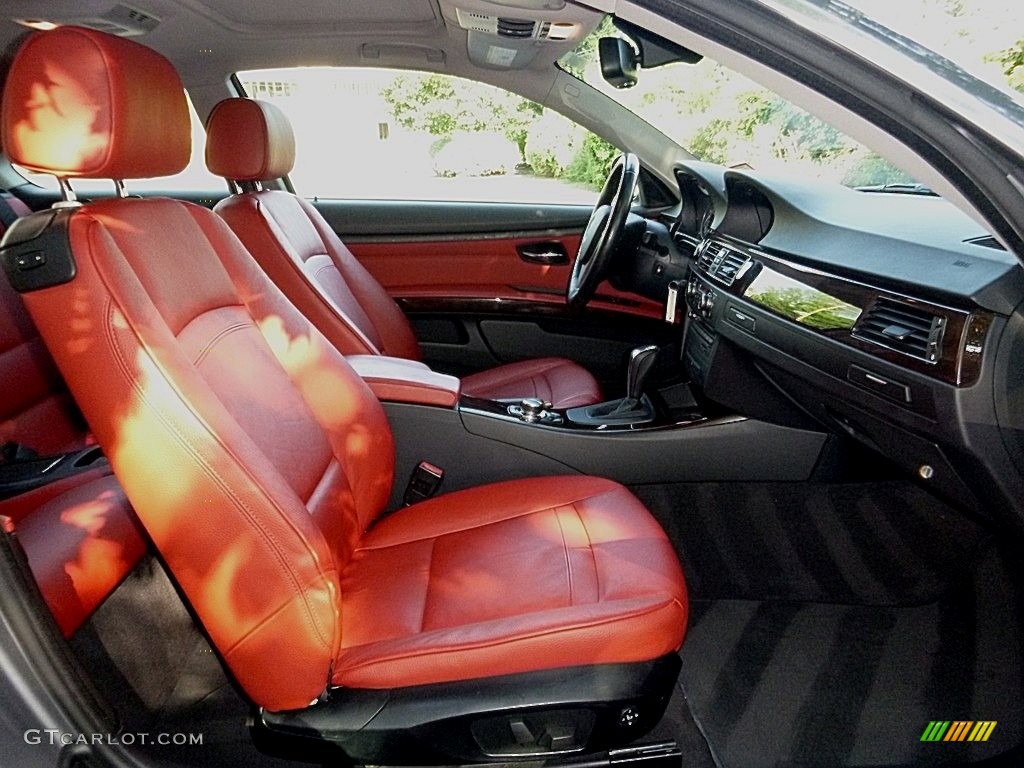 2011 3 Series 328i xDrive Coupe - Space Gray Metallic / Coral Red/Black Dakota Leather photo #18