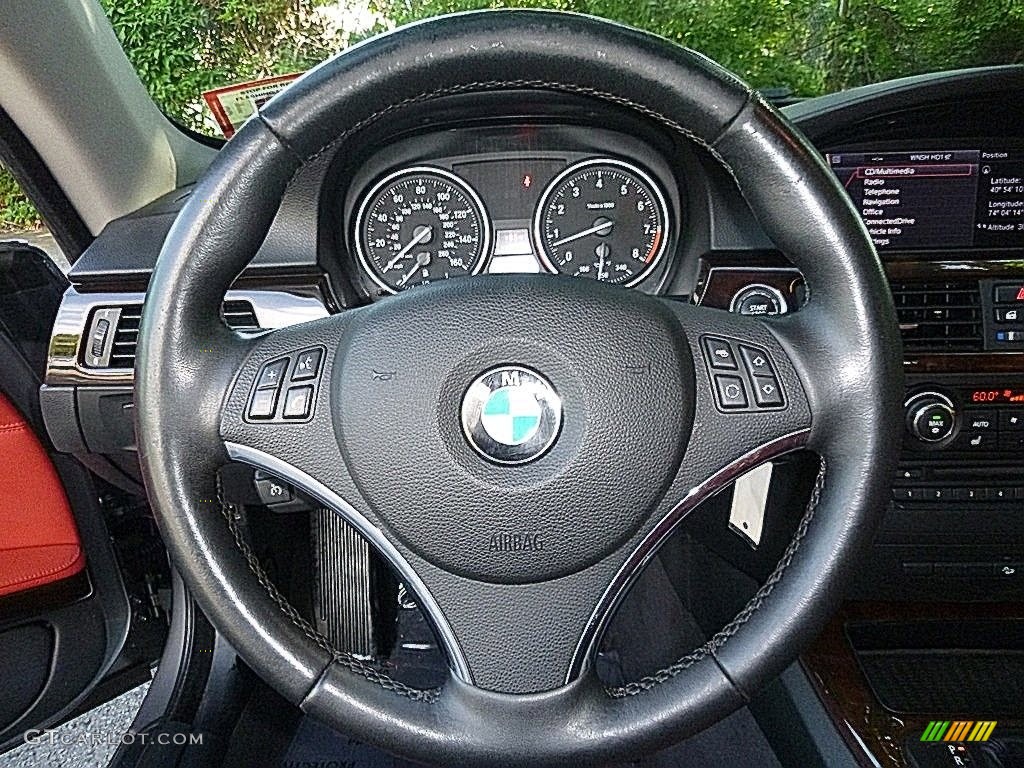 2011 3 Series 328i xDrive Coupe - Space Gray Metallic / Coral Red/Black Dakota Leather photo #23