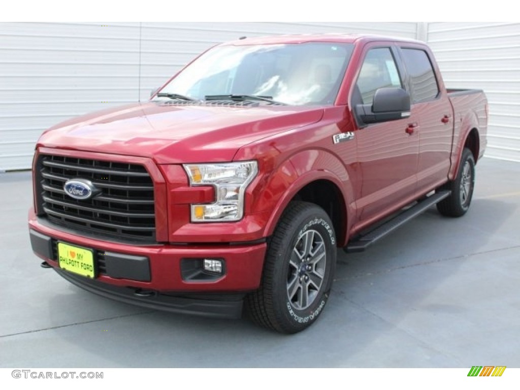 2017 F150 XLT SuperCrew 4x4 - Ruby Red / Black photo #3