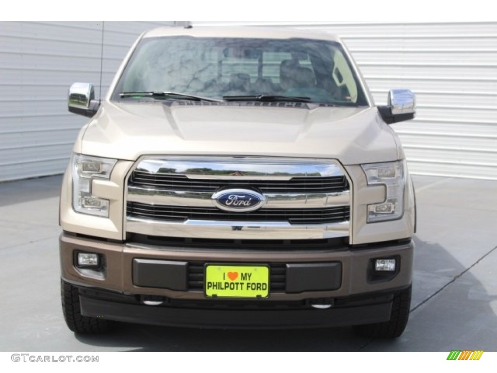 2017 F150 Lariat SuperCrew 4X4 - White Gold / Light Camel photo #2