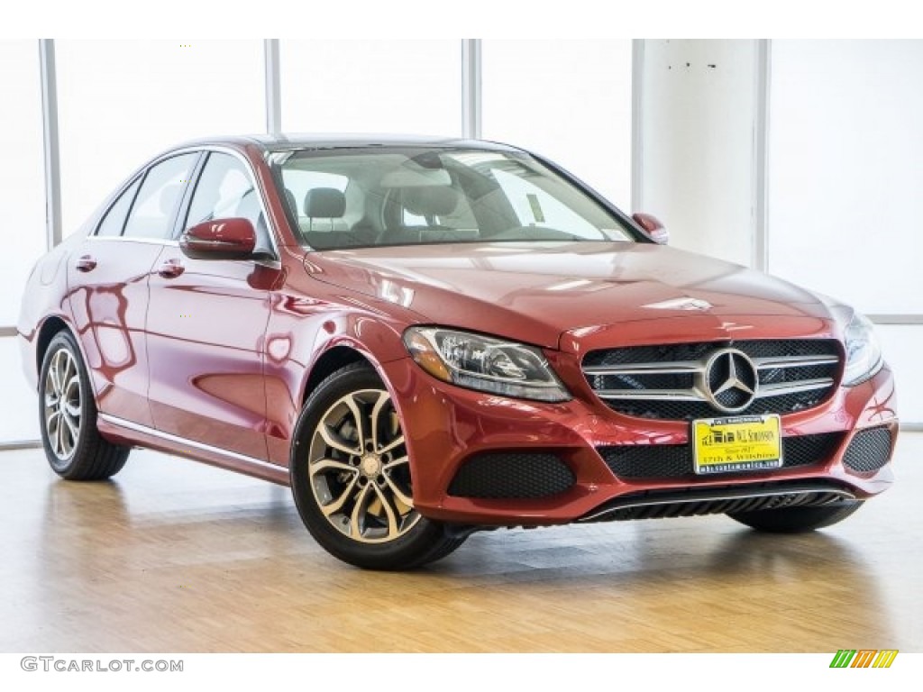 designo Cardinal Red Metallic 2017 Mercedes-Benz C 300 4Matic Sedan Exterior Photo #121624482