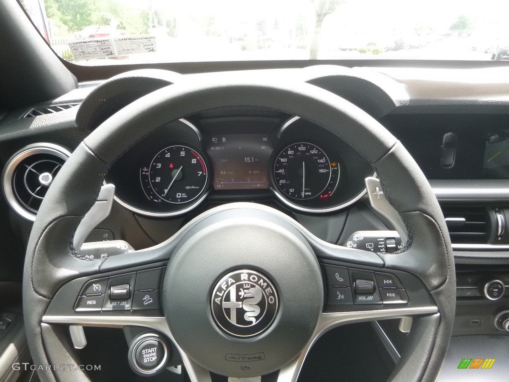 2018 Alfa Romeo Stelvio Ti AWD Black/Black Steering Wheel Photo #121632062