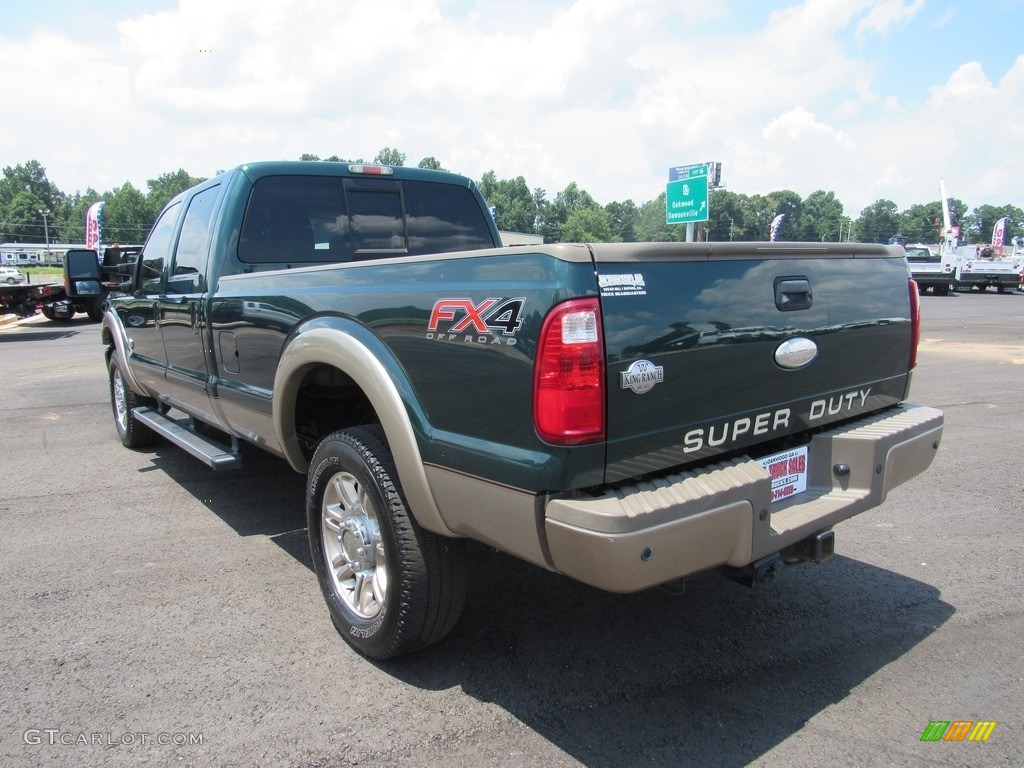 2012 F350 Super Duty Lariat Crew Cab 4x4 - Green Gem Metallic / Adobe photo #3