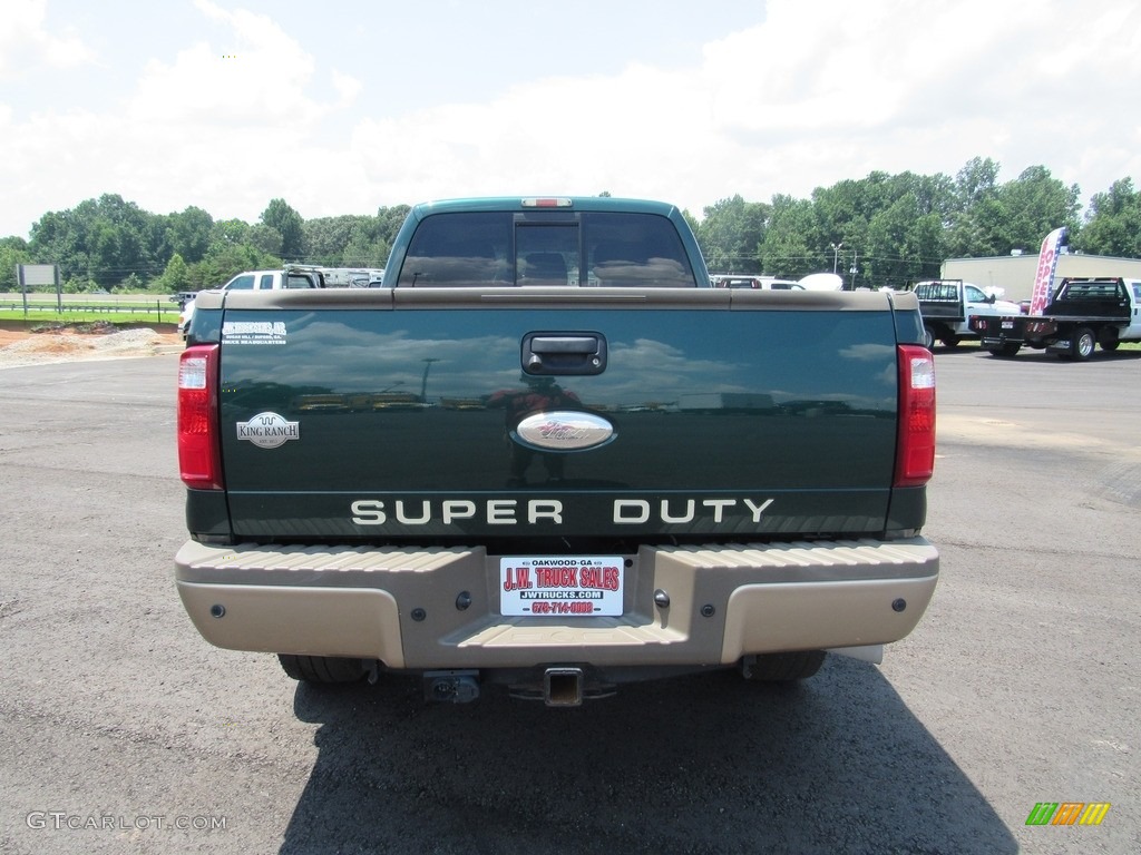 2012 F350 Super Duty Lariat Crew Cab 4x4 - Green Gem Metallic / Adobe photo #4