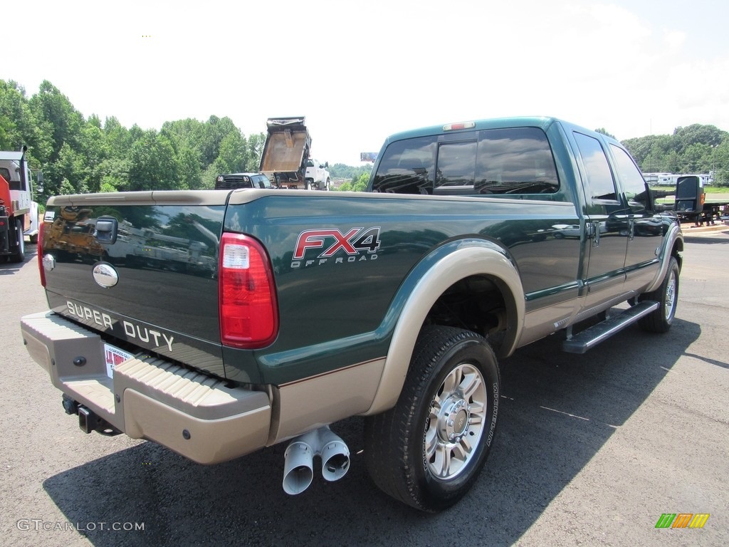 2012 F350 Super Duty Lariat Crew Cab 4x4 - Green Gem Metallic / Adobe photo #8