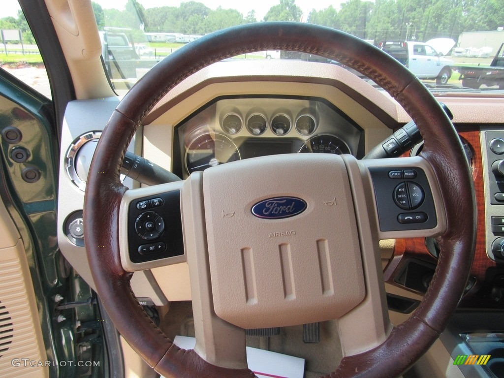 2012 F350 Super Duty Lariat Crew Cab 4x4 - Green Gem Metallic / Adobe photo #24